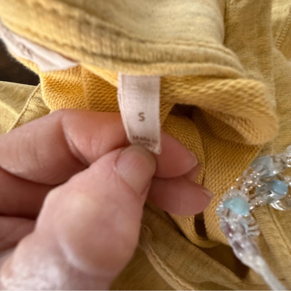 Soft Surroundings Heather Yellow "Soho Pullover" Hoodie Sweatshirt Tunic Size Sm - Picture 14 of 14